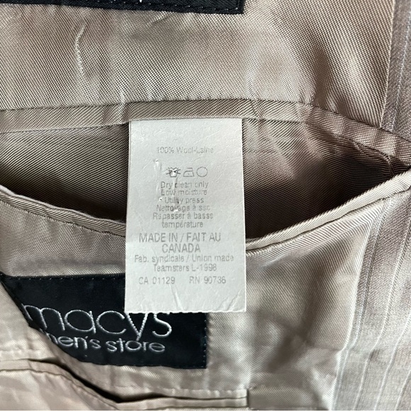 Calvin Klein Wool Tan Blazer Striped - Picture 9 of 11